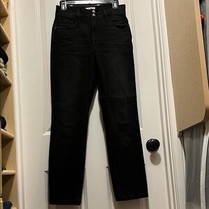 Frame Le Sylvie Slender Straight Black Jeans